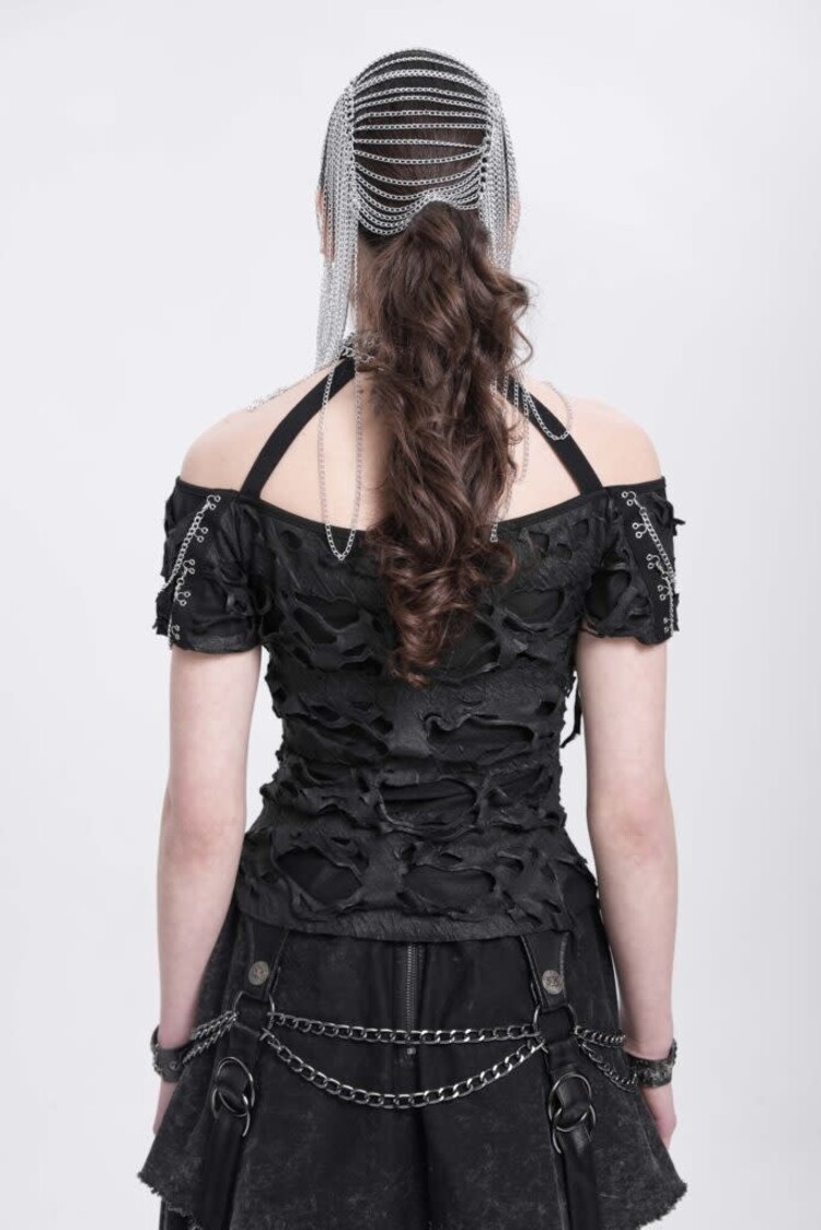 Distressed Safety Pin Head Chain