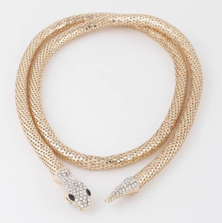Jeweled Snake Coil Necklace