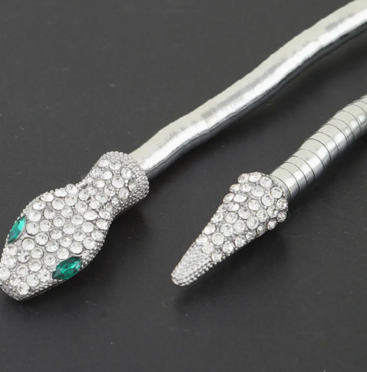 Jeweled Snake Wrap Necklace 12"