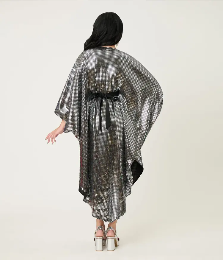Plus Size Smak Parlour Silver Mirror Triangle Caftan Dress
