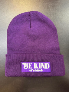 Be Kind...Of A Bitch Embroidered Beanie Purple