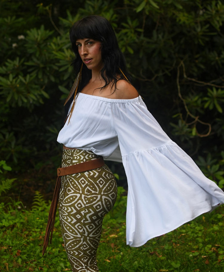 Off the Shoulder Bell Sleeve Top White