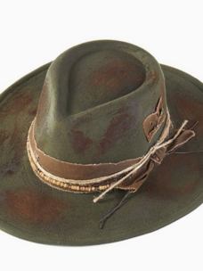 Vintage Versatile Shapeable Cowgirl Hat Olive