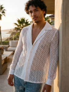 Kenite See Through Long Sleeve Shirt White