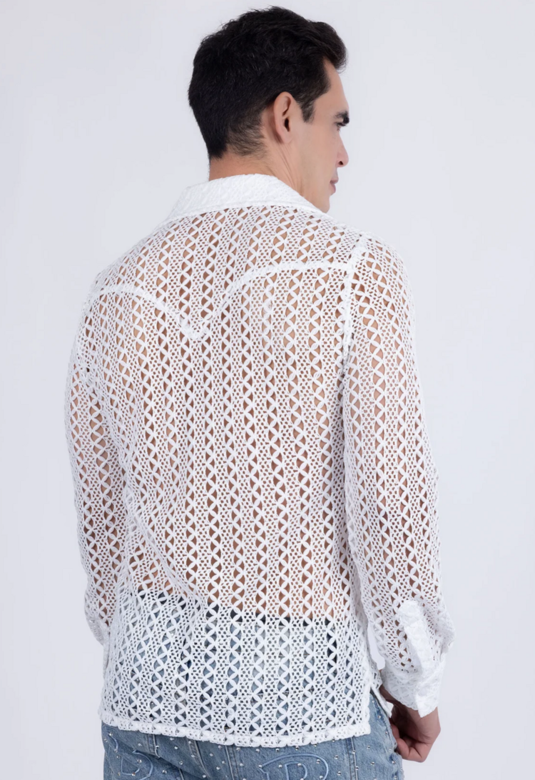 Kenite See Through Long Sleeve Shirt White