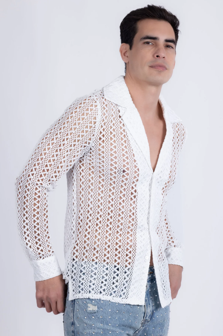 Kenite See Through Long Sleeve Shirt White