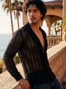 Kenite See Through Long Sleeve Shirt Black