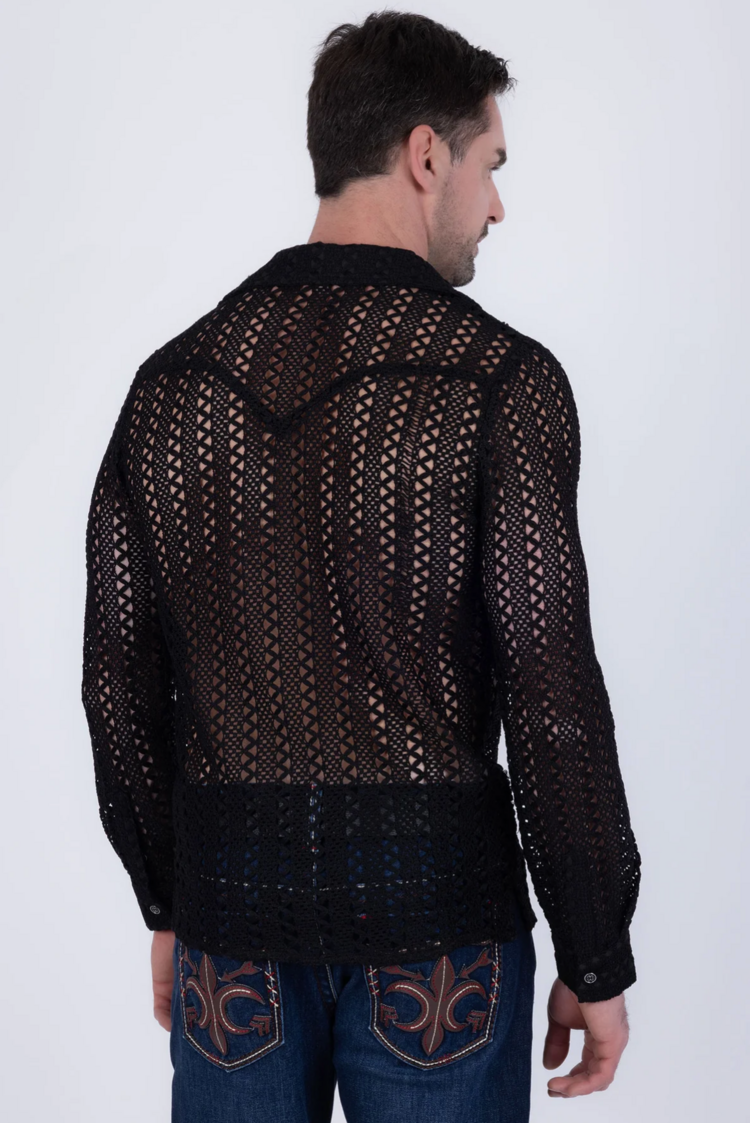 Kenite See Through Long Sleeve Shirt Black