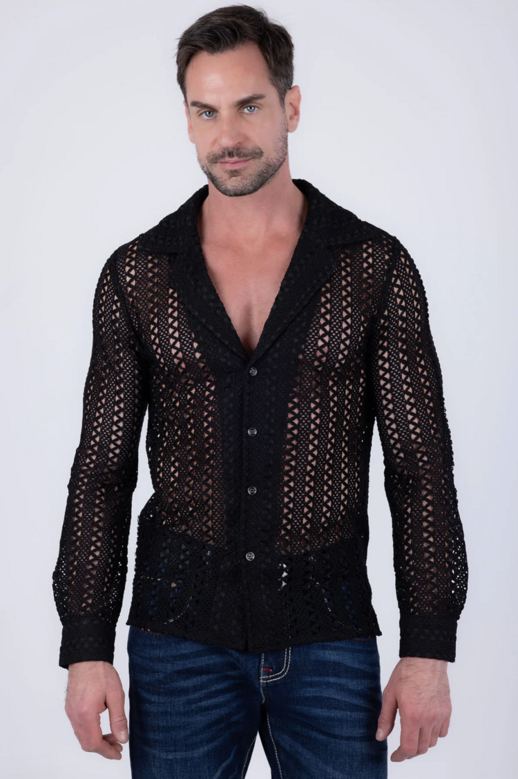 Kenite See Through Long Sleeve Shirt Black