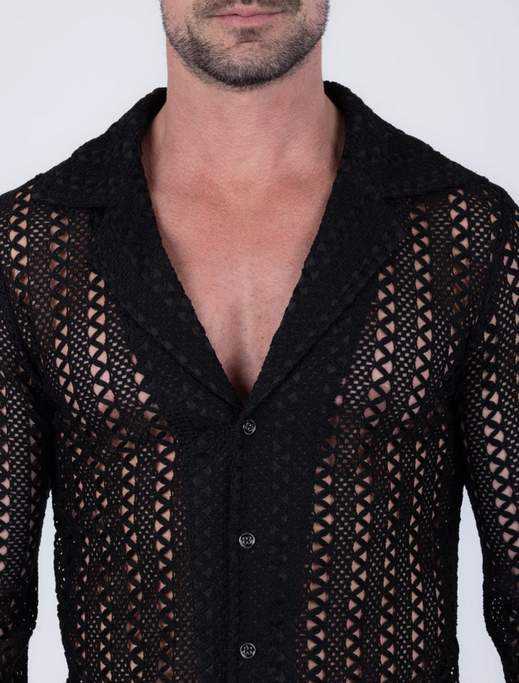 Kenite See Through Long Sleeve Shirt Black