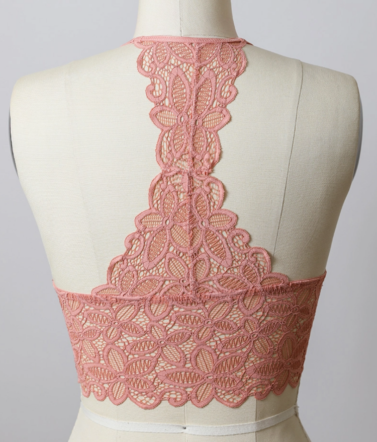 Daisy Lace Longline Bralette Padded