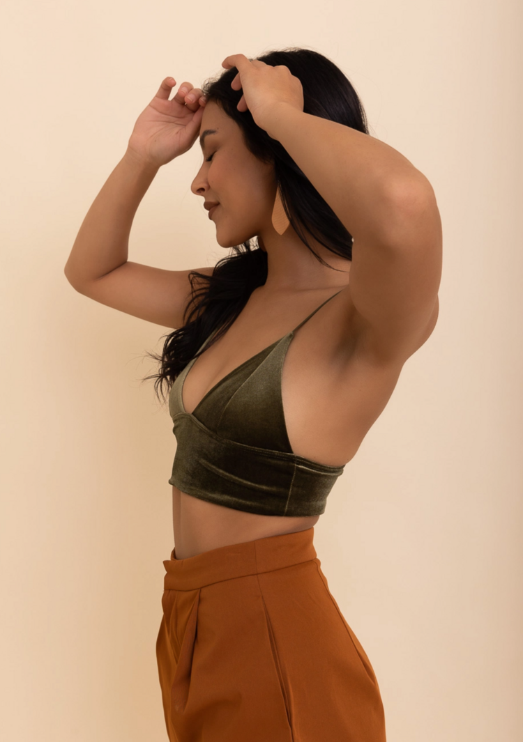 Velvet Deep-V Longline Bralette