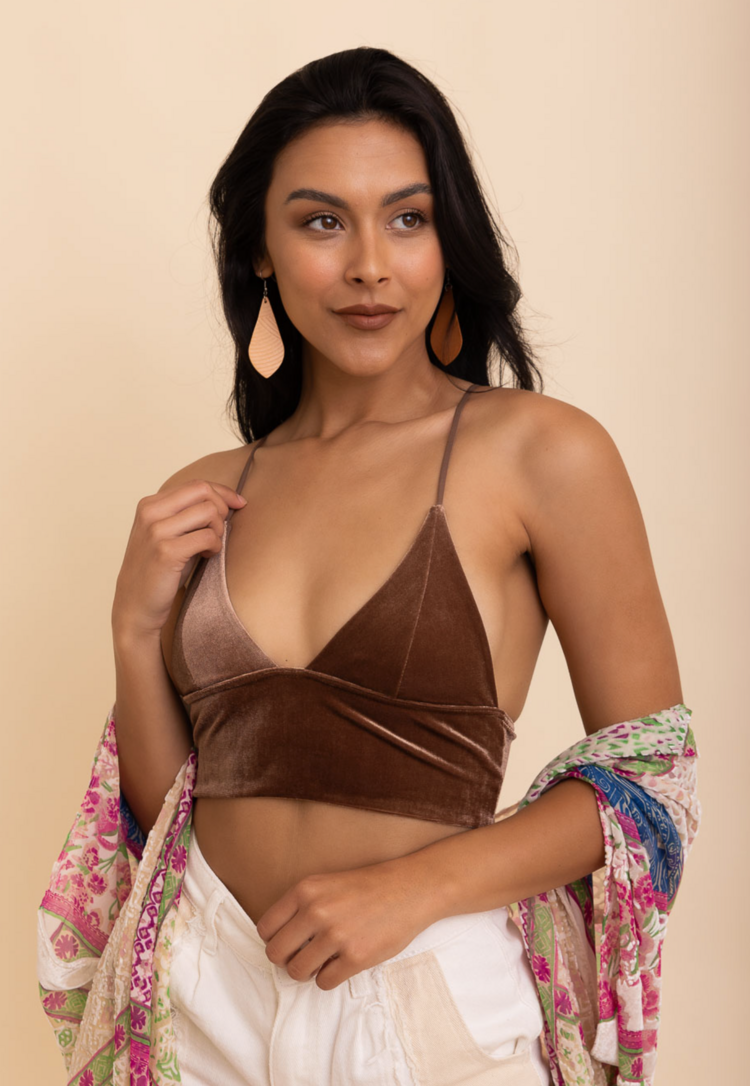 Velvet Deep-V Longline Bralette