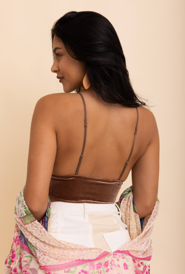 Velvet Deep-V Longline Bralette