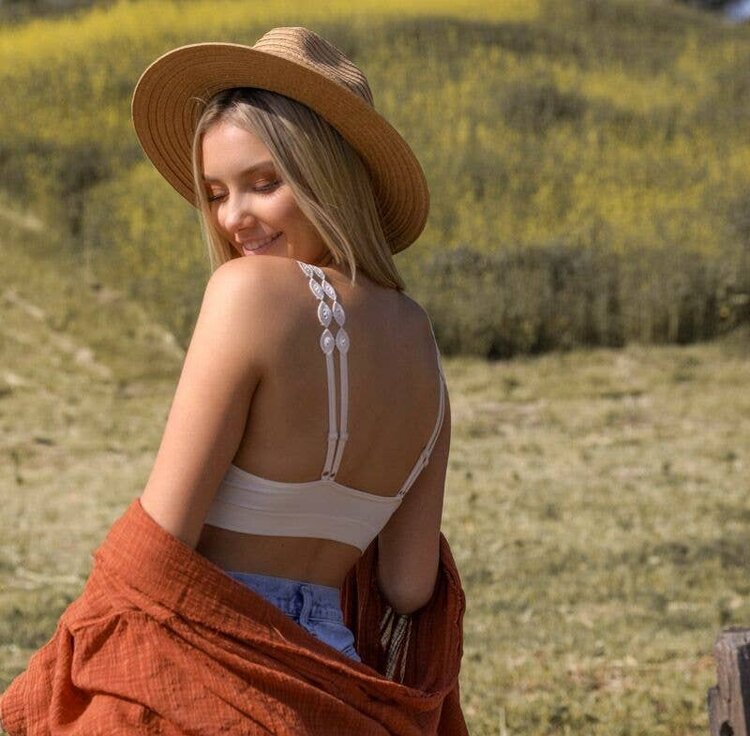 Boho Eye Lace Applique Bralette