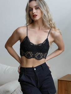 Vintage-Inspired Crochet Lace Overlay Bralette