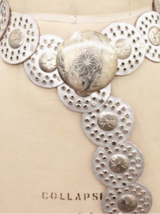 Metallic Silver Leather Belt