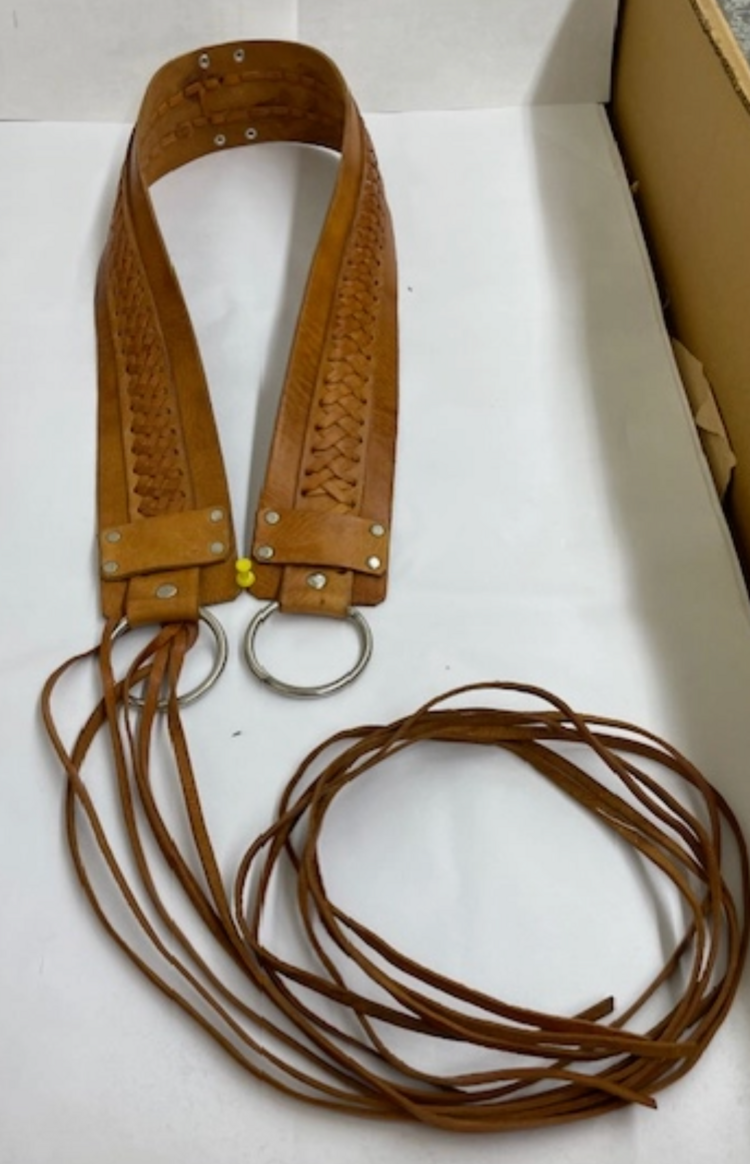 Handcrafted Leather Belt with O Rings and Strings