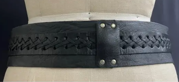 Handcrafted Leather Belt with O Rings and Strings