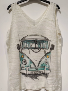 White Van Knit Sweater Sleeveless