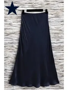 Italian Viscose Satin Bias-Cut Midi Skirt