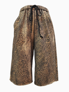 Leopard Bermuda Drawstring Shorts