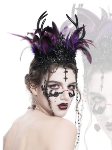 Gothic Antlers with Feathers and Chains