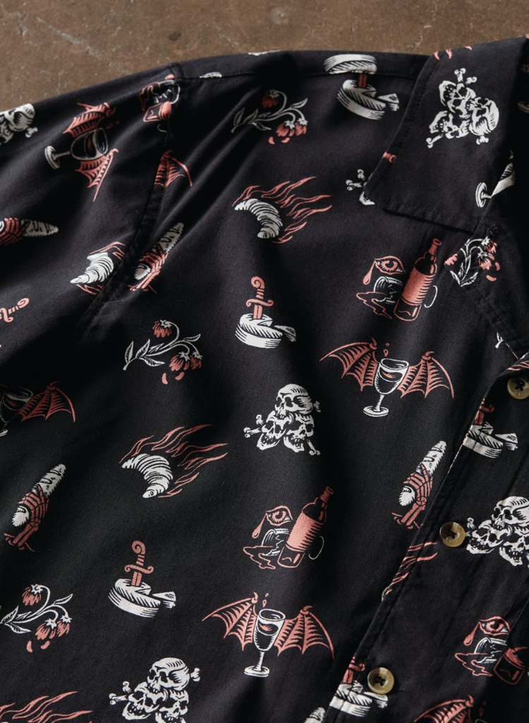 Le Sigh French Wine and Cheese Button Up