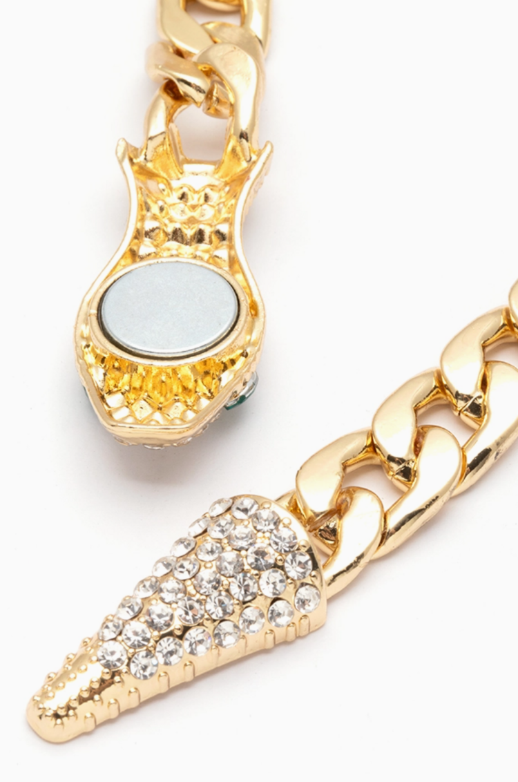 Crystal Snake Magnetic Cuban Chain Necklace