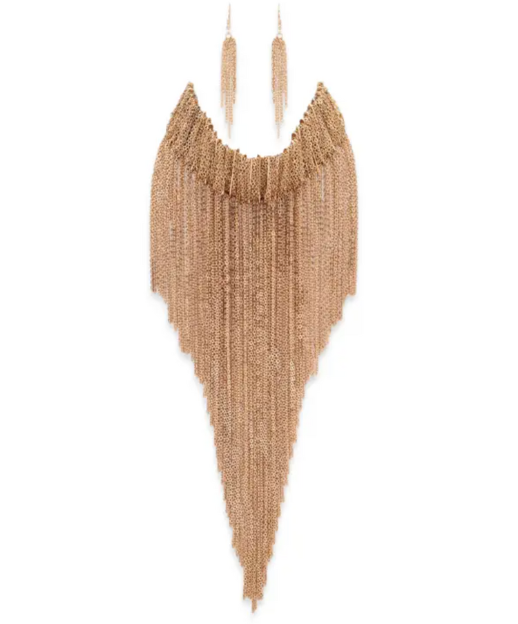 Million Chain Statement Choker Set Bronze