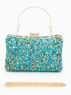 Druzy Stone Box Clutch Bag