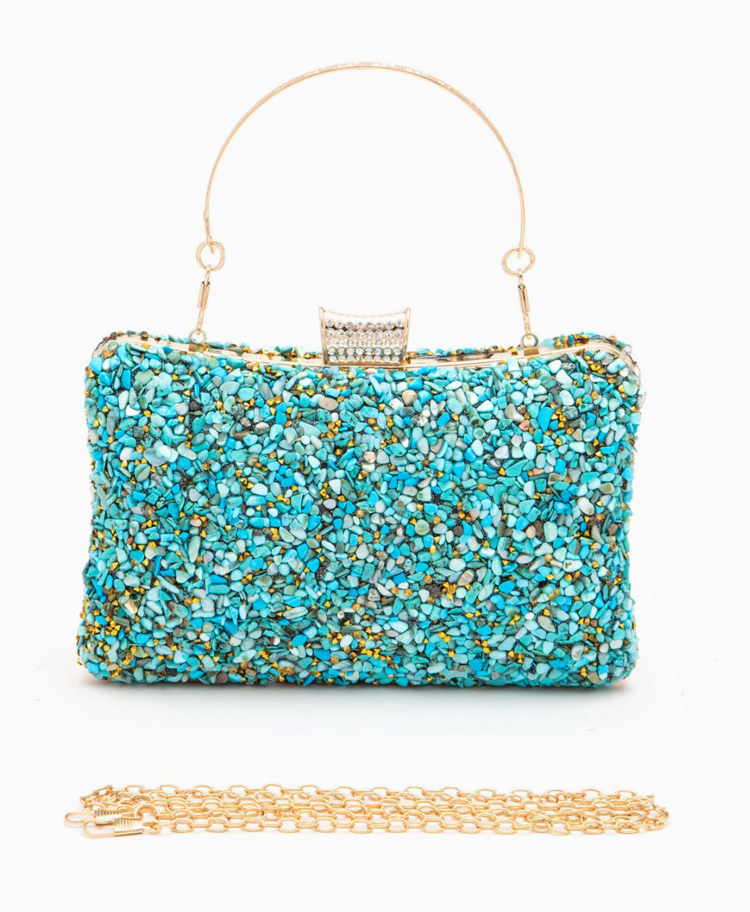 Druzy Stone Box Clutch Bag
