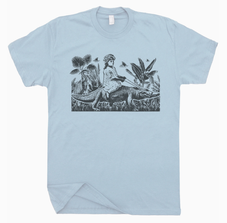 Alligator Girl Tee Light Blue