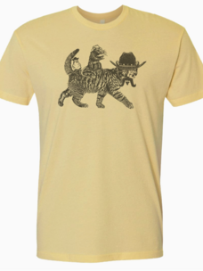 Cowboy Cat Tee Light Yellow