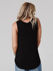 Scoop Neck Tank Black
