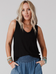 Scoop Neck Tank Black