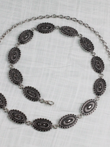 Vintage Western Oval Buckle Chain Belt