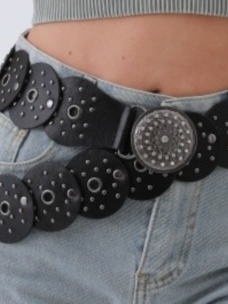 Vintage Western Round Patches Black