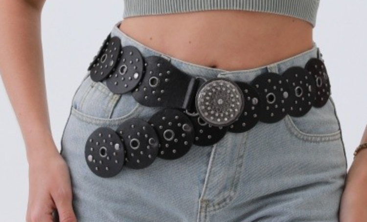 Vintage Western Round Patches Black