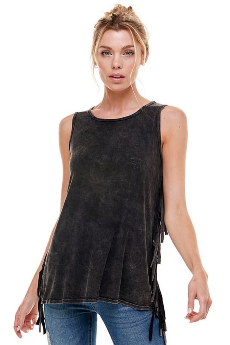Mineral Wash Fringe Side Top