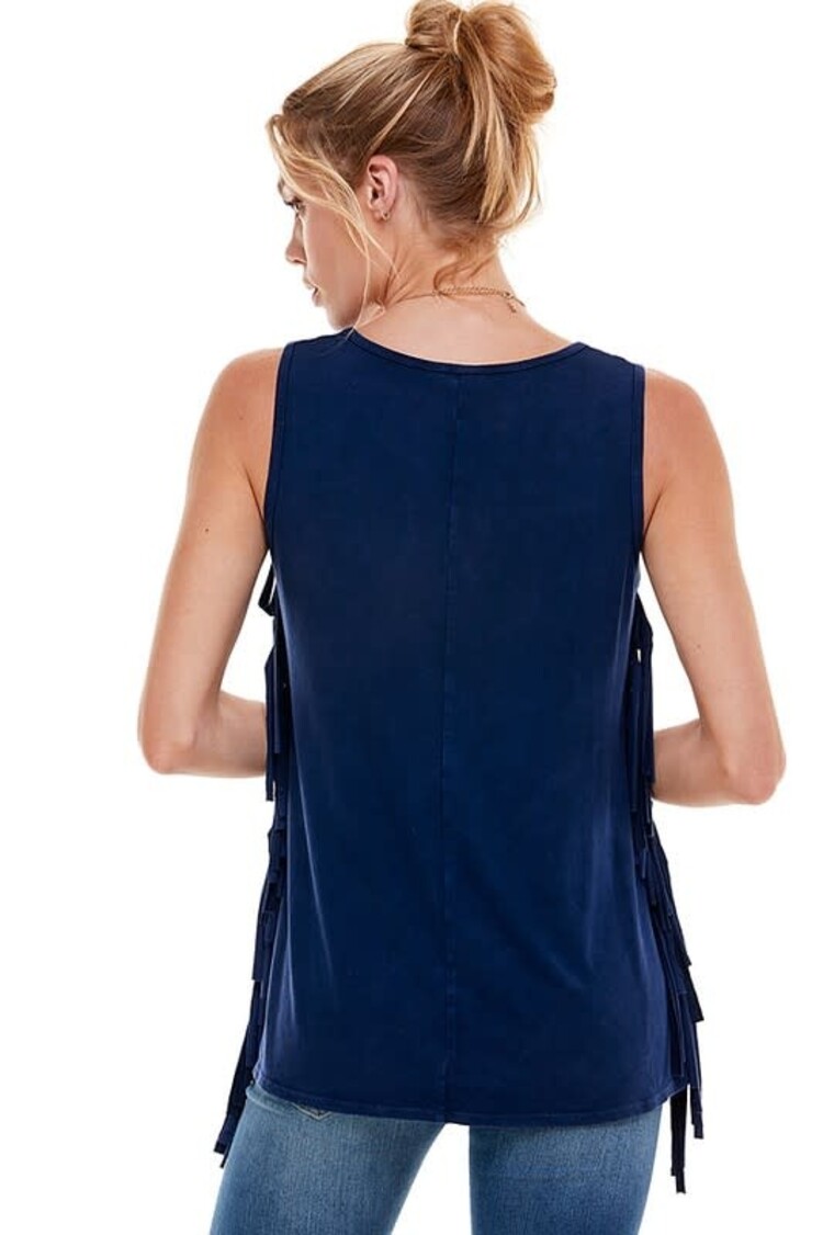 Mineral Wash Fringe Side Top