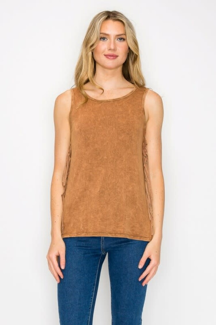 Mineral Wash Fringe Side Top