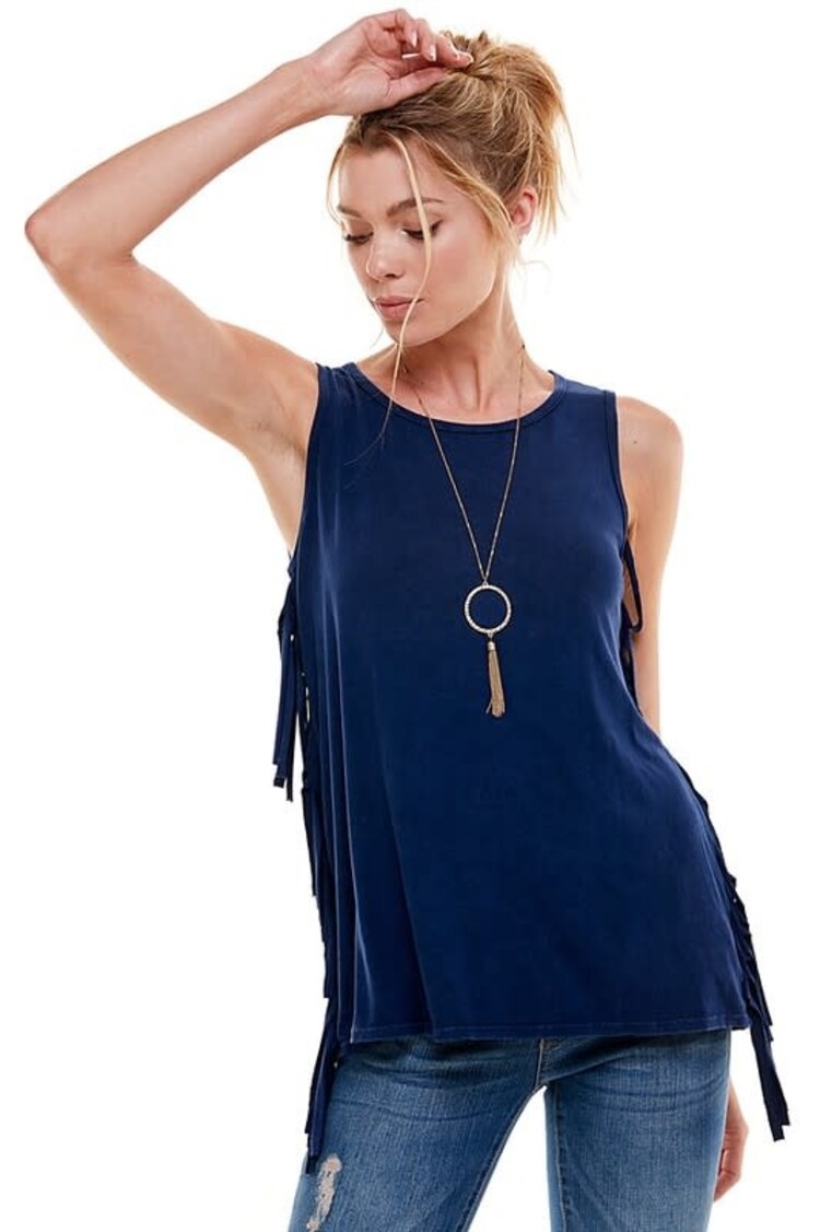 Mineral Wash Fringe Side Top