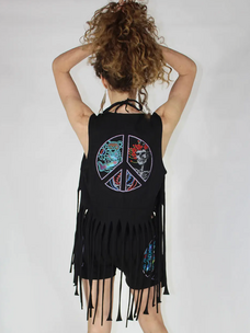 Grateful Dead Cotton Lycra Fringe Vest