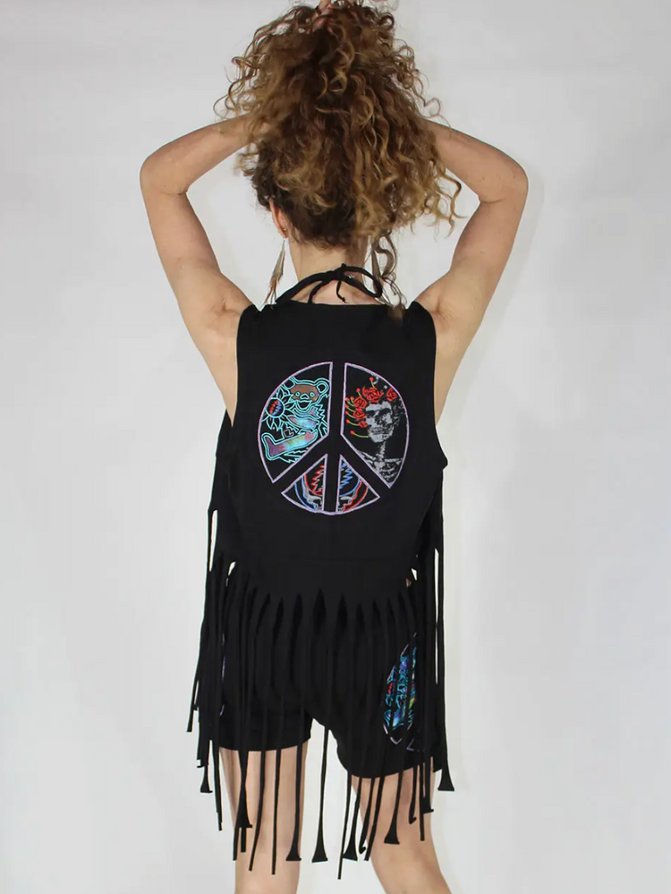 Grateful Dead Cotton Lycra Fringe Vest