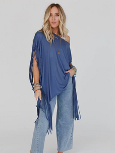 Fringe Oversized  Poncho Top