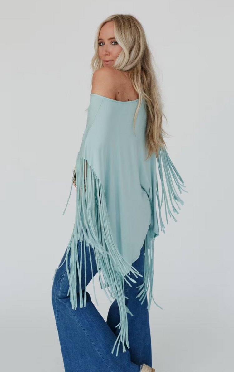 Fringe Oversized  Poncho Top