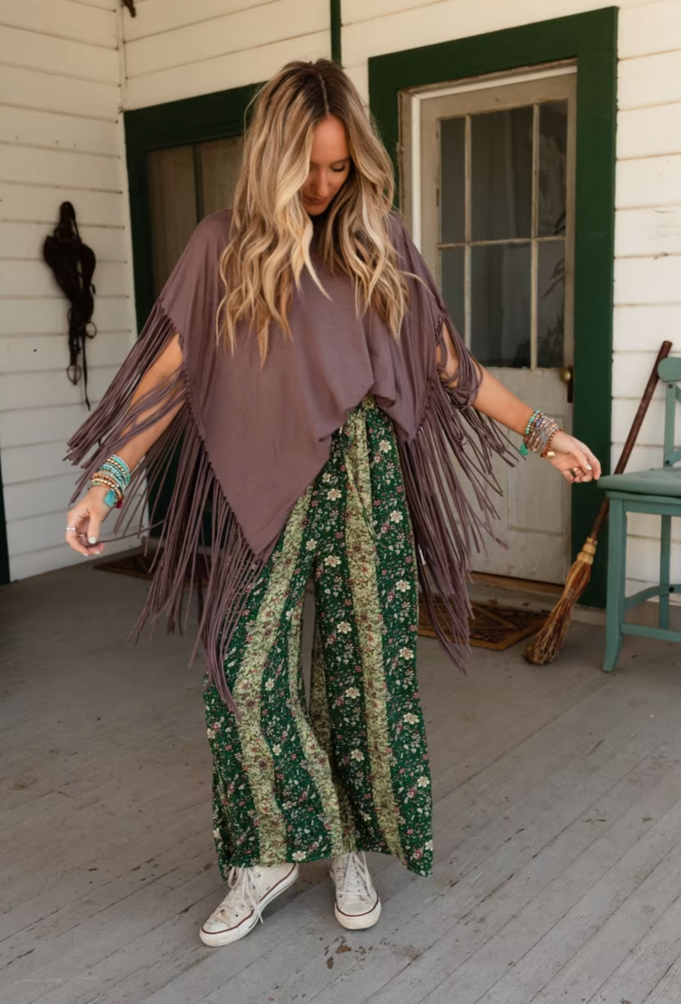 Fringe Oversized  Poncho Top