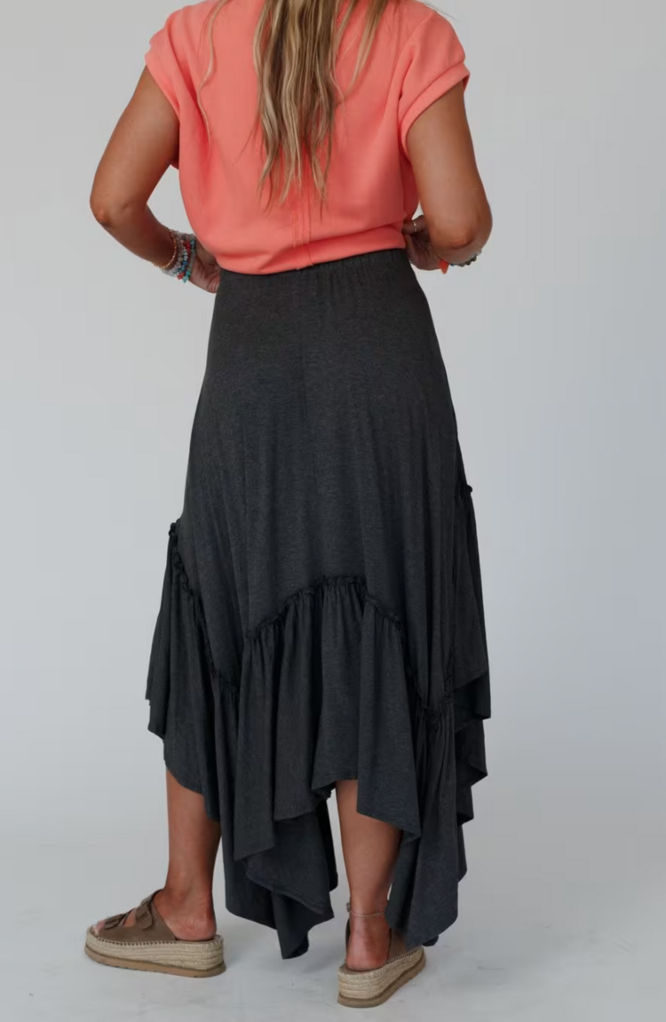 Uneven Hem Ruffle Skirt