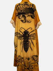 Duster with Queen Bee Print Gold O/S